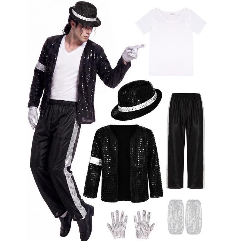 Adult Michael Jackson Costume, Halloween Party & Stage Performance Outfit, Hip-Hop, '80s, '90s, Dance, Punk Costume Set