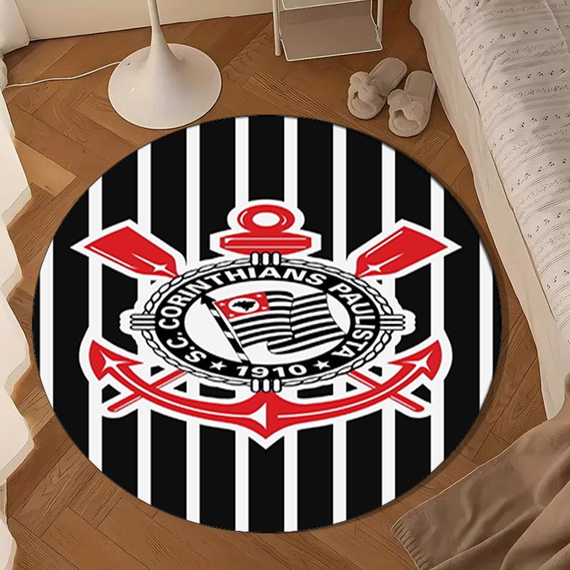 Football Club Emblem Round Rug for Livingroom,Bedroom, Palyroom, Chair Rug, Area rug, Circle Carpet, Large Size Fan Christmas gift