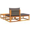 3 Piece Garden Sofa Set with Cushions Wood (Acacia) & Rope