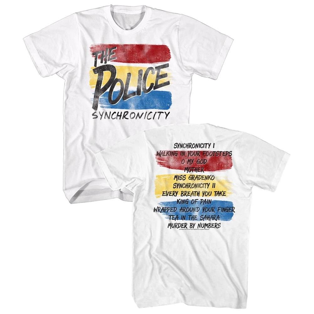 The Police Rock Britannique Synchronicity Liste de Chansons T-shirt Homme Merch de Concert