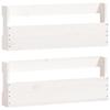 Étagères à chaussures - Blanc - 2 pcs - Bois massif - 59x9x23 cm - Design contemporain