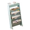 Classroom Bookshelf Multilayer with Universal Wheel Book Storage Shelving for Living Room