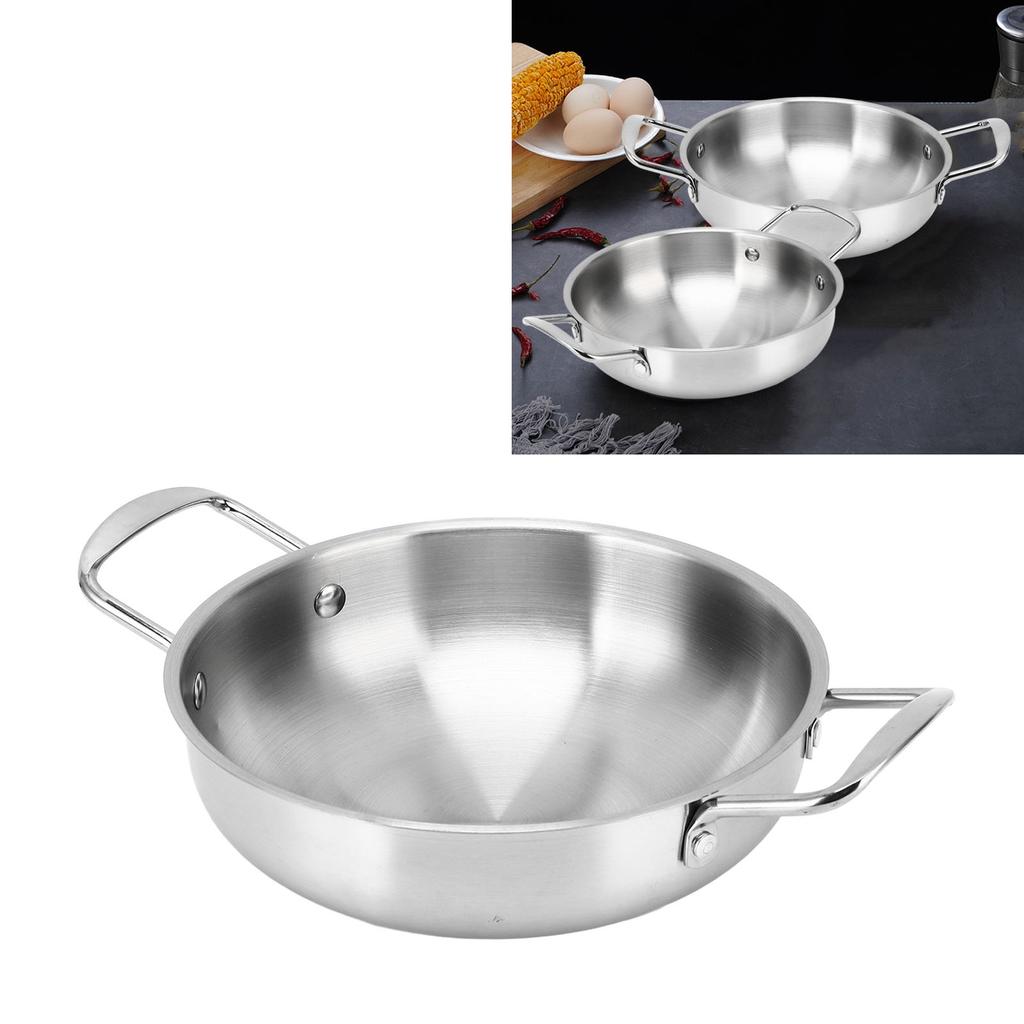 Ramen Pot Binaural Heating Evenly Noodle Pot Steel Color Eco Friendly Korean Ramen Pot for Spaghetti Soup Porridge Noodle