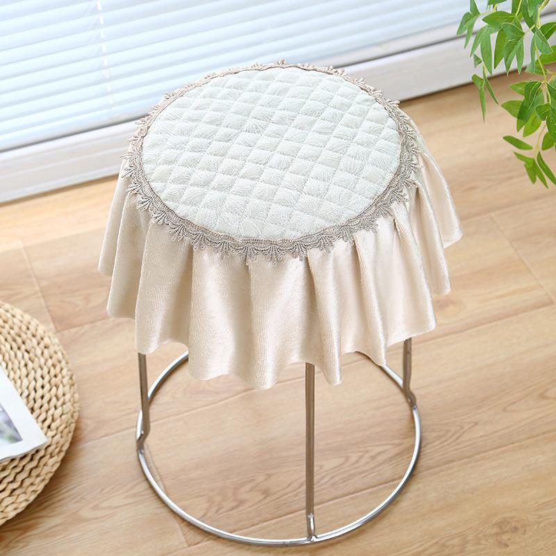 Chair Bench Round Stool Cushion Seat Cover Round Stool Cover Cover Cushion Seat Cover Makeup Stool Seat Cover Home European Style