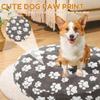Round Dog Bed Cover Cotton Fleece Waterproof Replacement Pet Bed Cover with Lovely Dog Paw Print Warm Dog Bed Sheet Pet Supplies