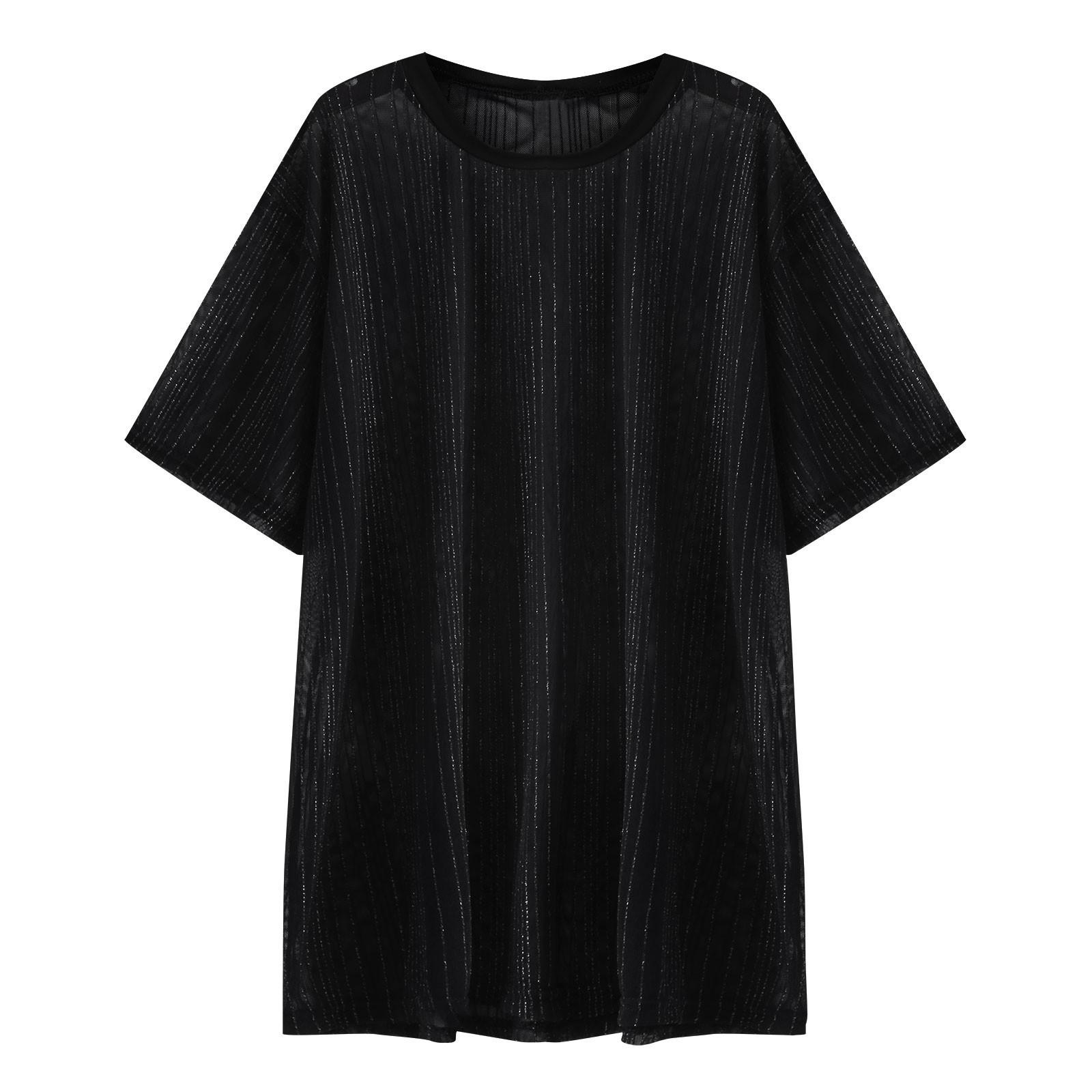 

Мужская модная сексуальная футболка в сеточку для вечеринок в ночном клубе XXL чёрный