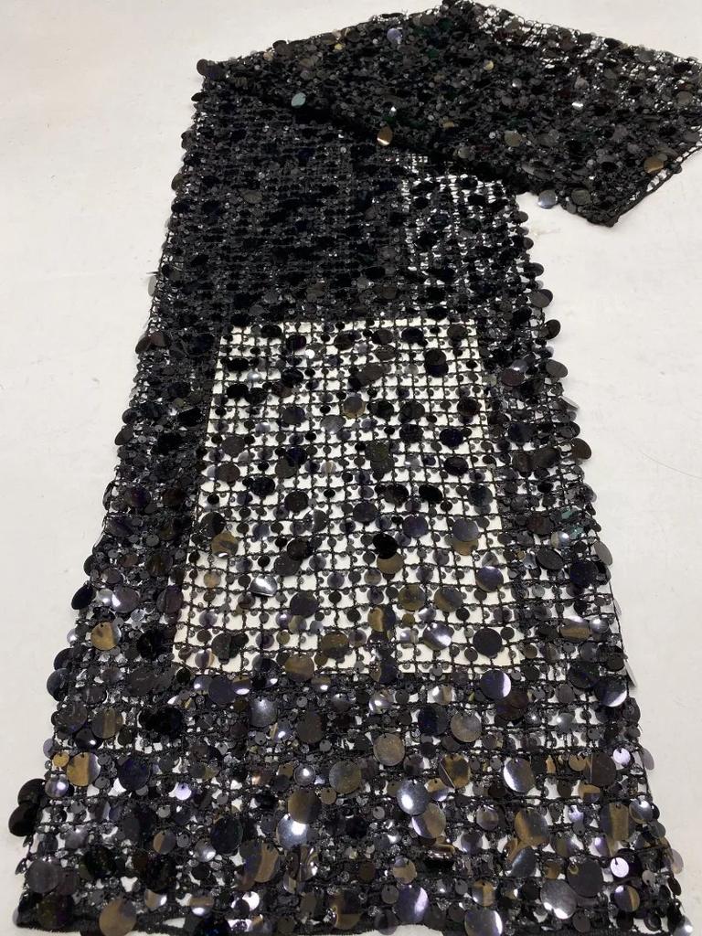 1/3Yard Square Hole Hollow Mesh Fabric Sequins White Black Fashion for DIY Sewing Stage Clothes, Skirts, Dresses Handmade Cloth