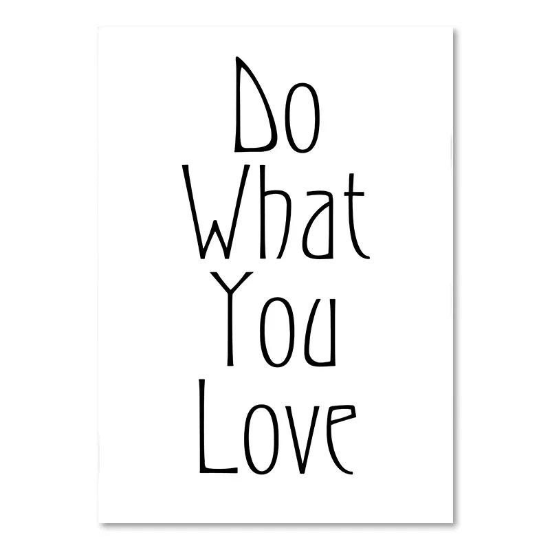 Black White Life Quote Canvas Painting Scandinavian Style Love Poster and Print Nordic Wall Pictures for Living Room Home Decor