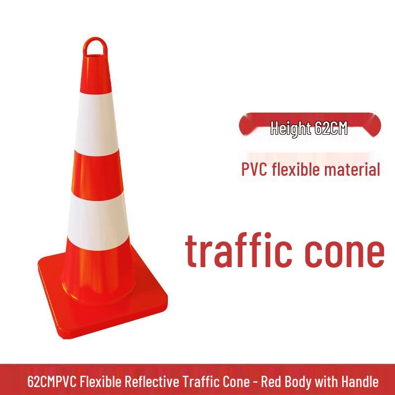 70cm PVC Reflective Traffic Cone - Road Safety Warning Cone & Barrier