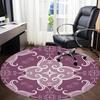 1pc Floral Ornament Carpet, Round Non Slip Durable Large Size Office Carpet, Suitable for Office