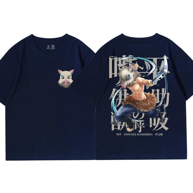 Summer New Demon Killer Inosuke COTTON T-shirt Nezuko Anime Unisex Men's and Women's Tops T-shirt Gift