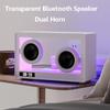 Portable Alarm Clock Bluetooth Speaker Vintage Hifi Soundbar Wireless Colorful Atmosphere Light with Mic Support TF Card Play