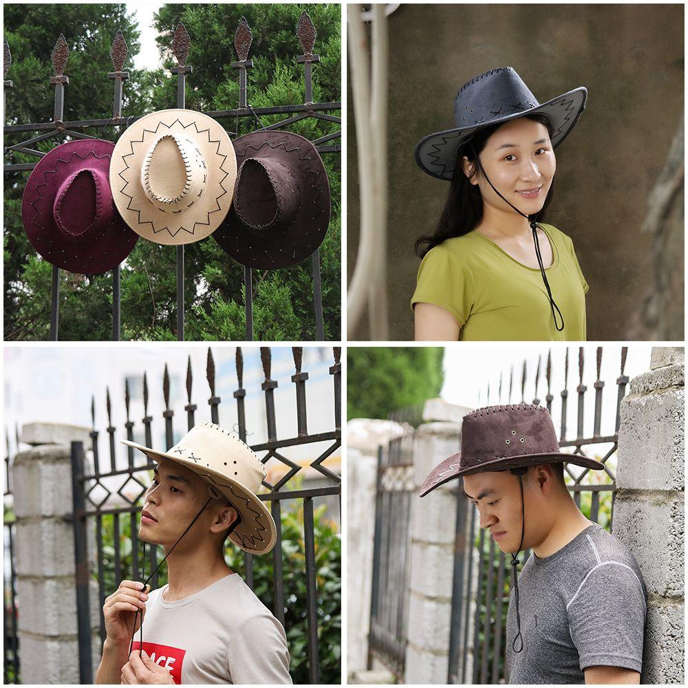 Hot Sale Suede Men Lady West Fancy Dress Cowboy Hat Unisex Cap Polyester