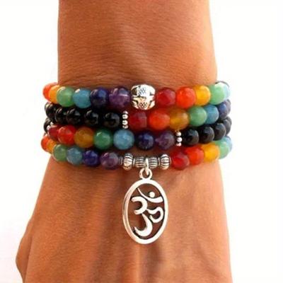 108 Mala Chakra Bratara sau Colier 7 Chakra Yoga Bratara