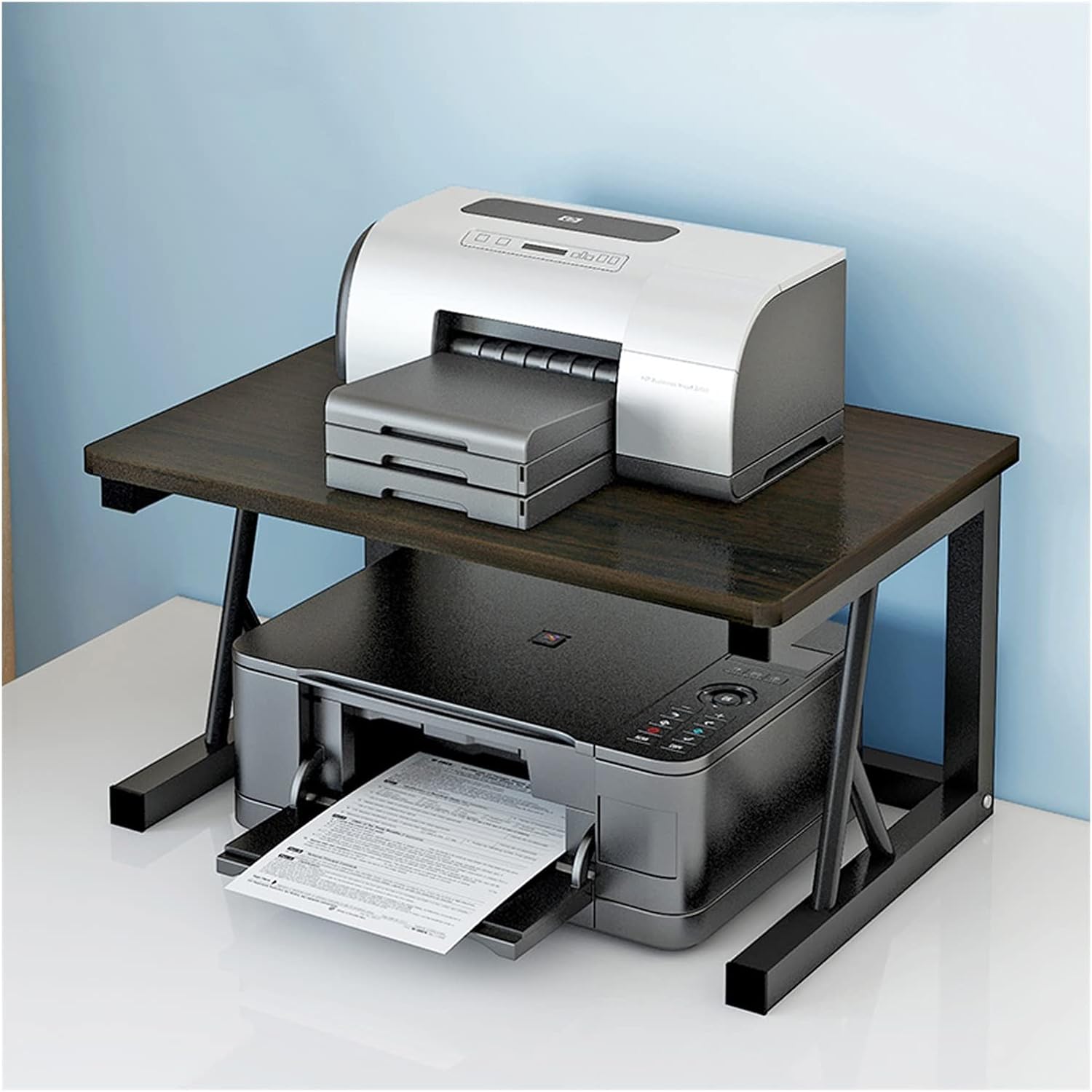 

Bookshelf Desktop Book Shelf Small Desktop Bookshelf Office Storage Rack Printer Stand Desktop Double Layer Multifunctional Office Desk Storage Rack, 48x30x27cm