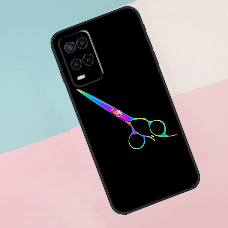 Hair Stylist Scissors Brush Switch For Oppo A18 A38 A78 A98 A96 A58 A17 A77 A80 A40 A60 A16 A76 A74 A94 A54 A15 A57S Phone Case