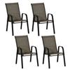 Set of Four Stackable Mesh Seat Chairs - Mixed Brown