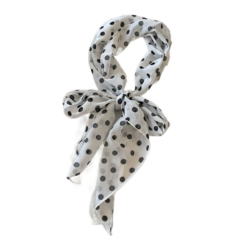 Ribbon Scarf Headband Thin Long Scarves Sweet Polka Dot Scarf  Outdoor