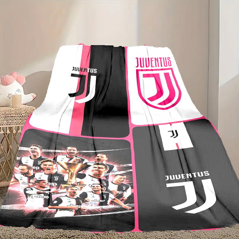 1pc Digital Print Nap Blanket, Juventus Football Club Blanket for Home Use, All Season Warmth, Christmas and Valentine's Day Gift Blanket