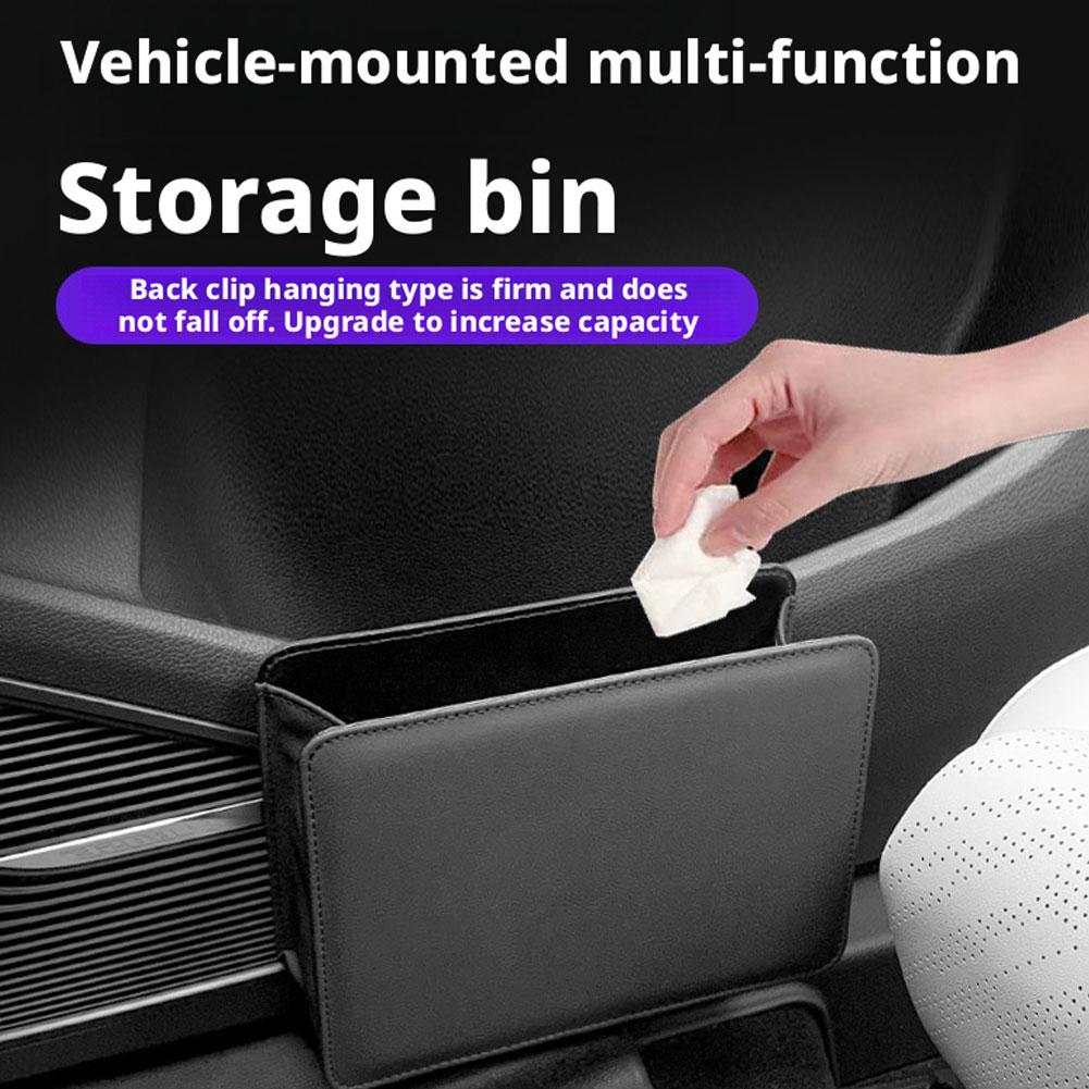 1pcs Car Seat Organizer Multifunctional Car Door Storage Box for Phones Glasses Keys Card Hanging Car Trash Can N9G3