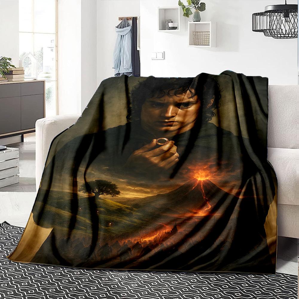 1pc Lord of the Rings volcano Flannel Blanket Soft Warm Throw for Home, Office, Travel, All-Season Cozy Bedding GiftL1284