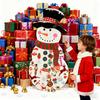 DIY Felt Christmas Snowman Set with 34 Pcs Detachable Ornaments Large Snowman DIY Crafts Christmas Door Wall Hanging Decoration for Winter Holiday