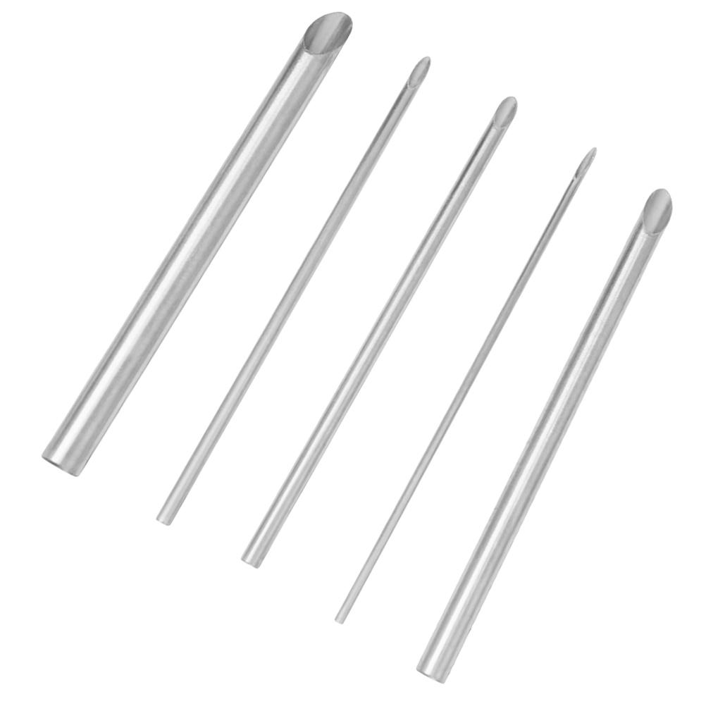 

5 Pcs Hole Punch Hoopliee Round for Ceramic Circle Metal Pottery Stainless Steel Tools серебряный