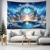 Christmas Tree Tapestry Snowy View Hanging for Party Festival, Bedroom Office Living Room Home Decor, Wall Decoration