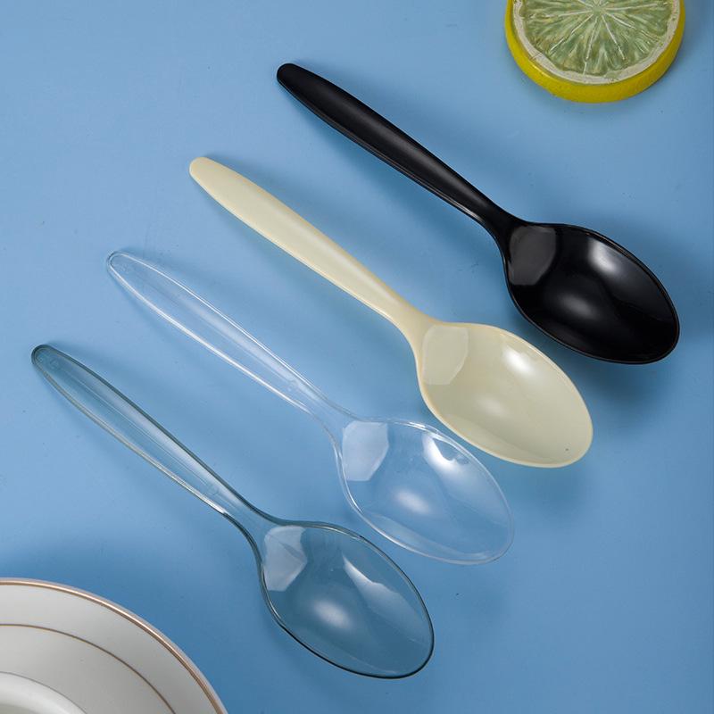 Yellow Disposable Plastic Spoon for Ice Cream, Dessert, Takeaway, and Rice (DS1)