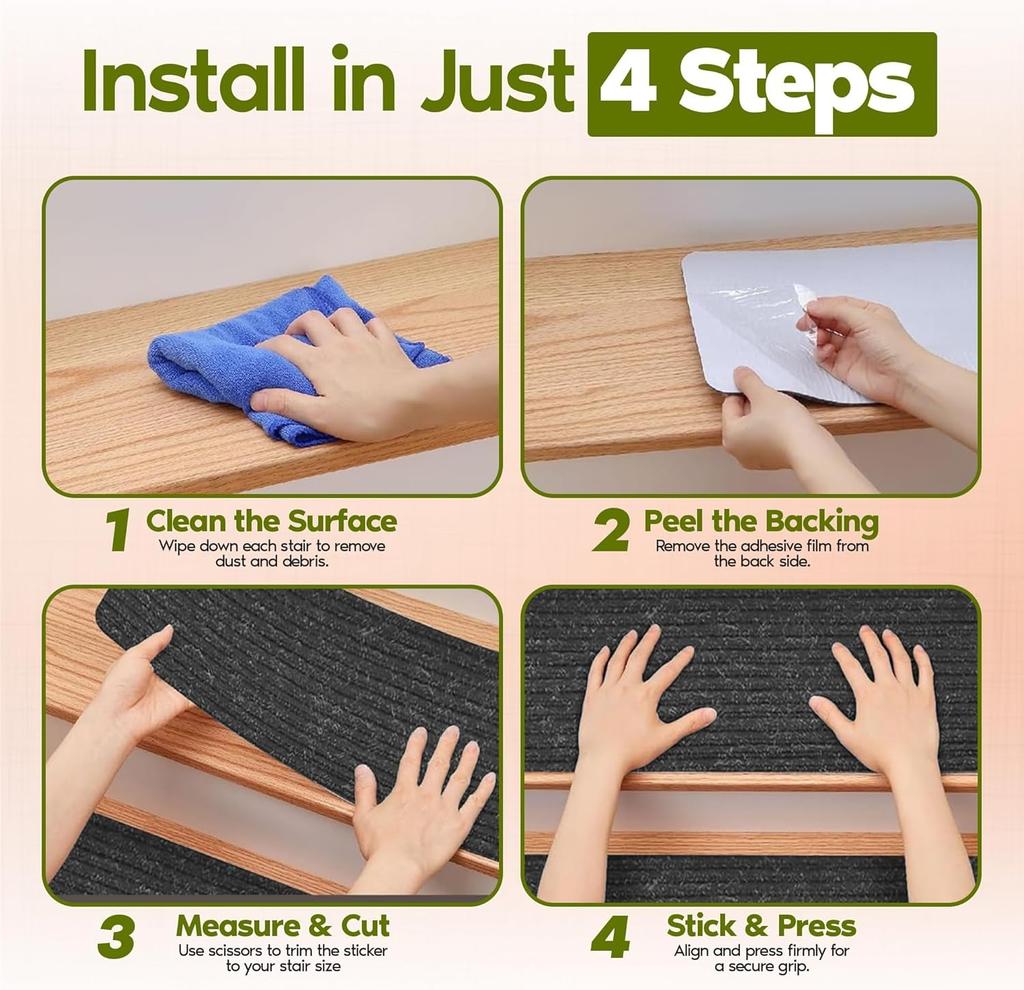 1pc 20x80cm Stair step mat, self-adhesive carpet, non slip mat for household use