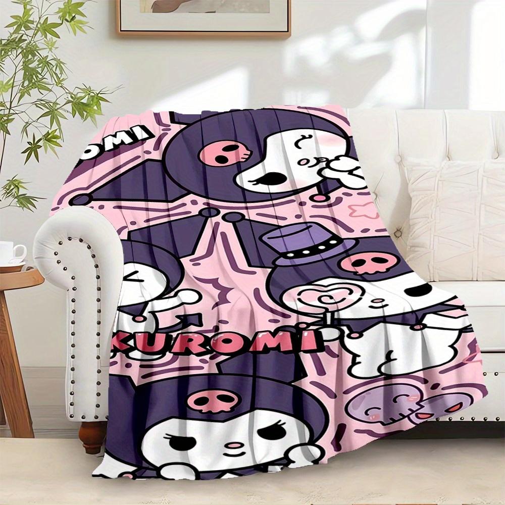 

1pc Kuromi Cute Cartoon Character Purple Background Throw Blanket - Home Decor, Seasonal Use, Comfortable, Machine Washable, Gift for All Ag 130x150cm