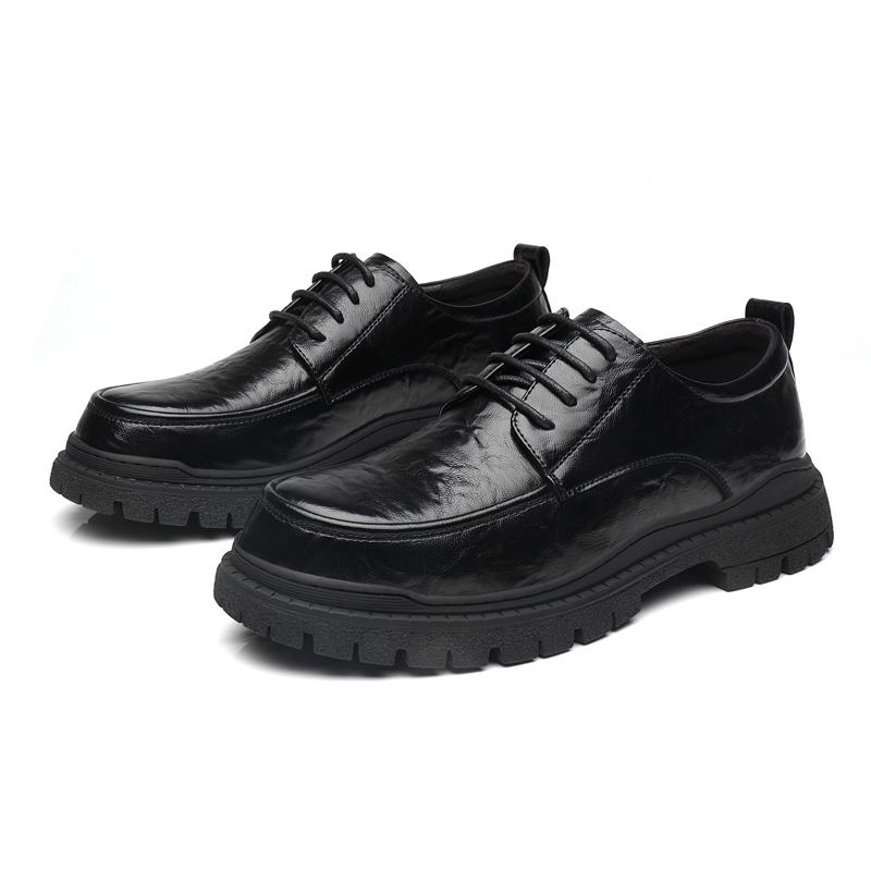 

Повседневная мужская кожаная обувь на шнуровке Удобный деловой стиль для носки каждый день Высококачественная взрослая рабочая обувь Черная на толстой подошве 38-44 44