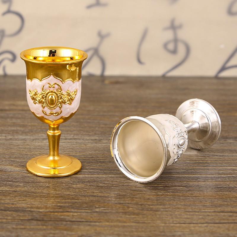 Elegant European Style Zinc Alloy Shot Glass Set Vintage Decorative Drinking Cup Home Bar Whiskey Liqueur