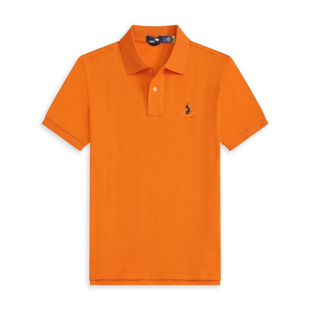 Polo a maniche corte da uomo con logo cavallo ricamato T-shirt casual