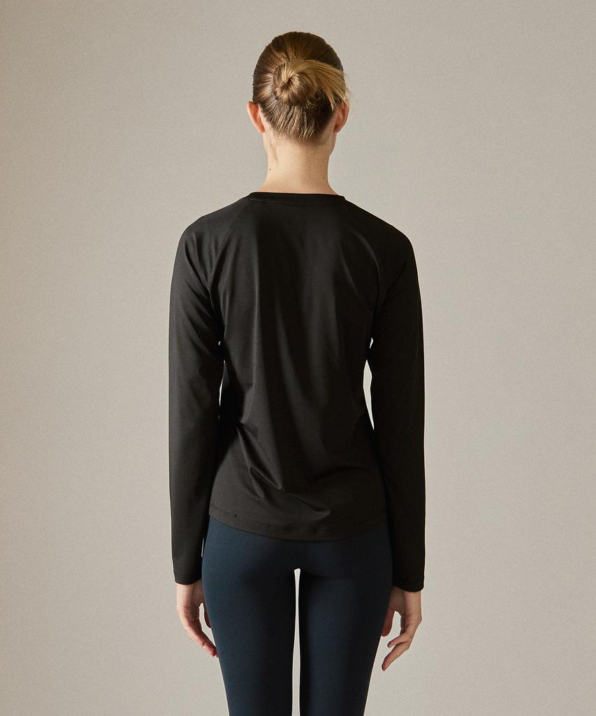 BASIC HOUSE Women'S Cool Functional Air Dry Raglan Long Sleeve Tee Black Lzts3210