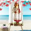 Custom Name Sarah Kay Print Beach Towel, Large Soft Quick Dry Towel for Beach Camping Swimming_xia