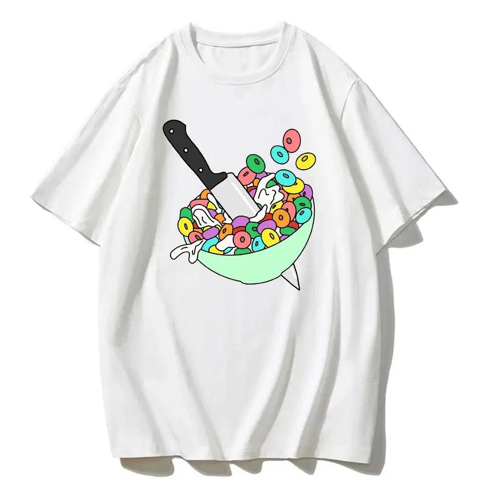Funny Meme Tee Cereal Killer Cotton T Shirt Kidcore Offensive Unisex TShirts Colorful Tee Slogan T-Shirts Shirts 90s Graphic Tee