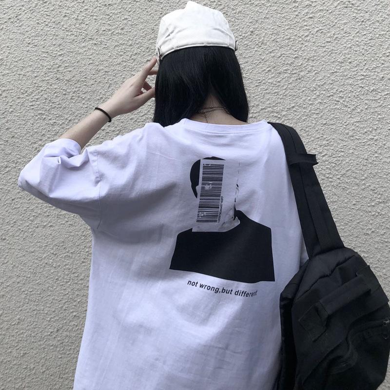 Vintage short-sleeved t-shirt women's Korean version loose ins trendy Harajuku bf lazy style weird taste top body shirt