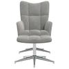 Vidaxl Fotel Z Podnóżkiem, Jasnoszary, Obity Aksamitem
