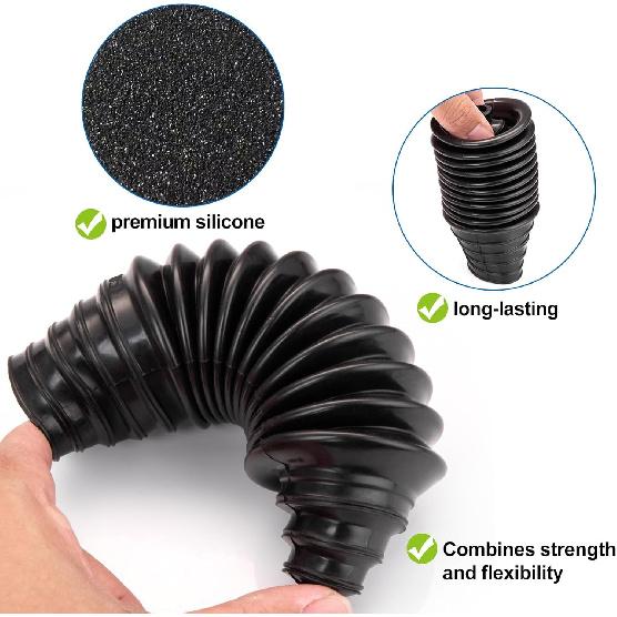 Toolwiz Inner Tie Rod Boot Kit, 2PCS Universal Adjustable Car Tie Rod Boot With Bellow Cable Ties And Clamps, Dustproof Silicone Rack And Pinion Boot