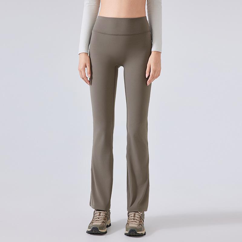 Fleece Micro-flared Pants High Waist Elastic Hip Lift Sports Fitness Pants Autumn and Winter New Nude Yoga Pants Women