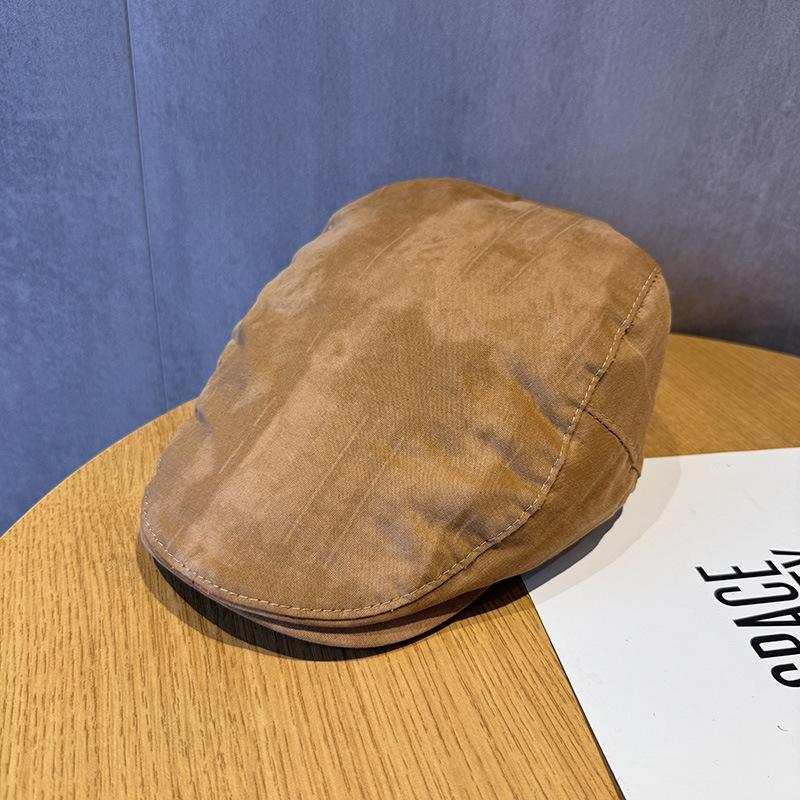 Retro Tie-dye Forward Hat Women's Spring and Summer Versatile Face Small Beret Big Head Circumference Reverse Hat New