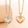 High quality simple love pendant necklace French retro heart-shaped hollow pearl pendant light luxury collarbone chain women