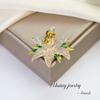 Luxurious Chinese Floral Lily Rhinestone Brooch - Exquisite Versatile Lapel Pin