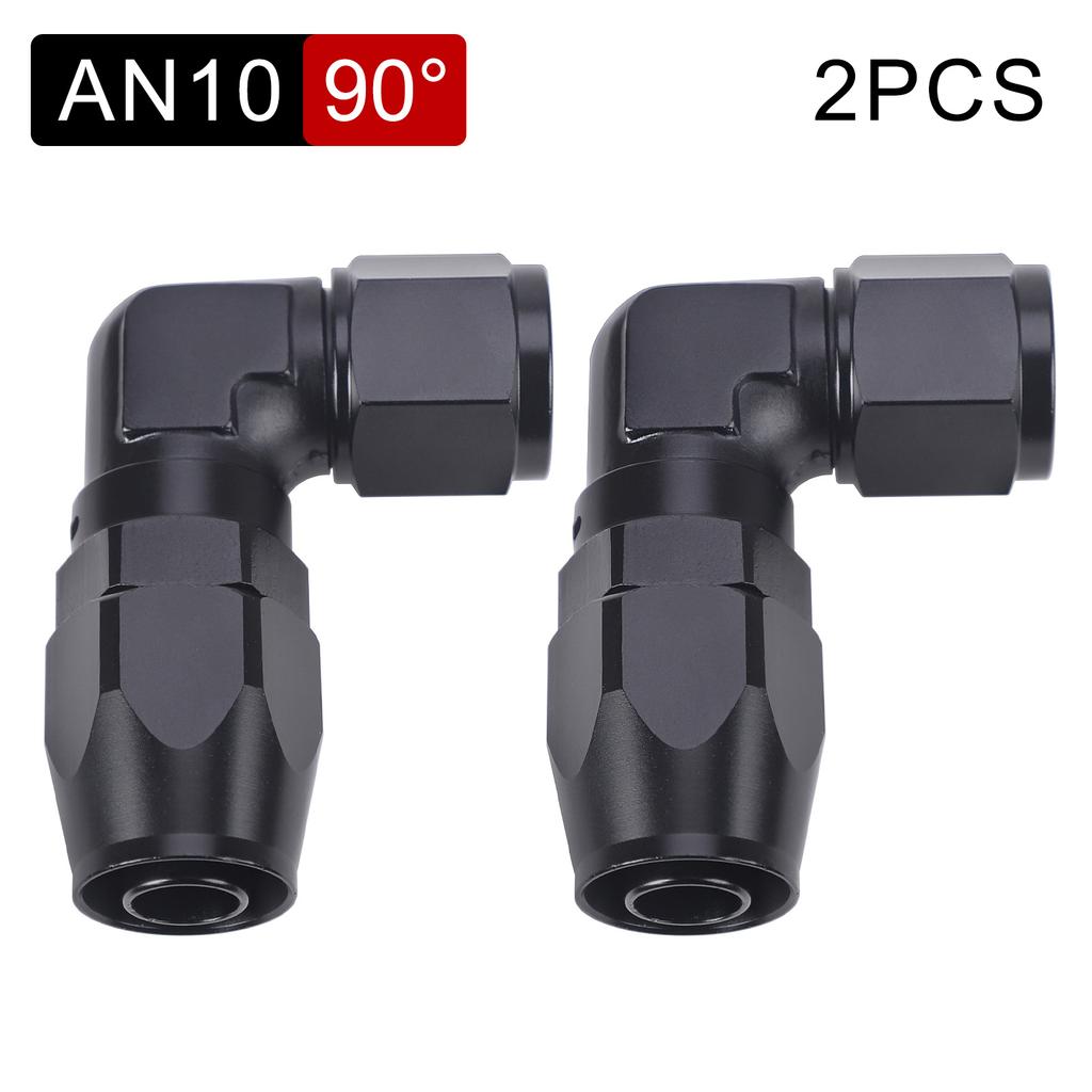 Aluminium 45 Degree 90 Degree 2 PCS Hose End Fitting Swivel Adapter AN4 AN6 AN8 AN10 For Oil Fuel CPE Line Car Oil Cooler Kit