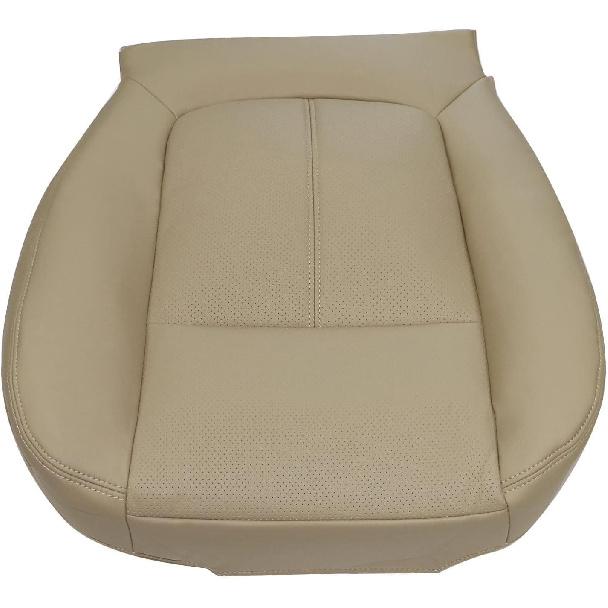 Priprilod Tan Perforated Leather Driver Side Bottom Replacement Seat Cover Compatible with Ford F250 F350 F450 F550 Lariat 2011 2012 2013 2014 2015
