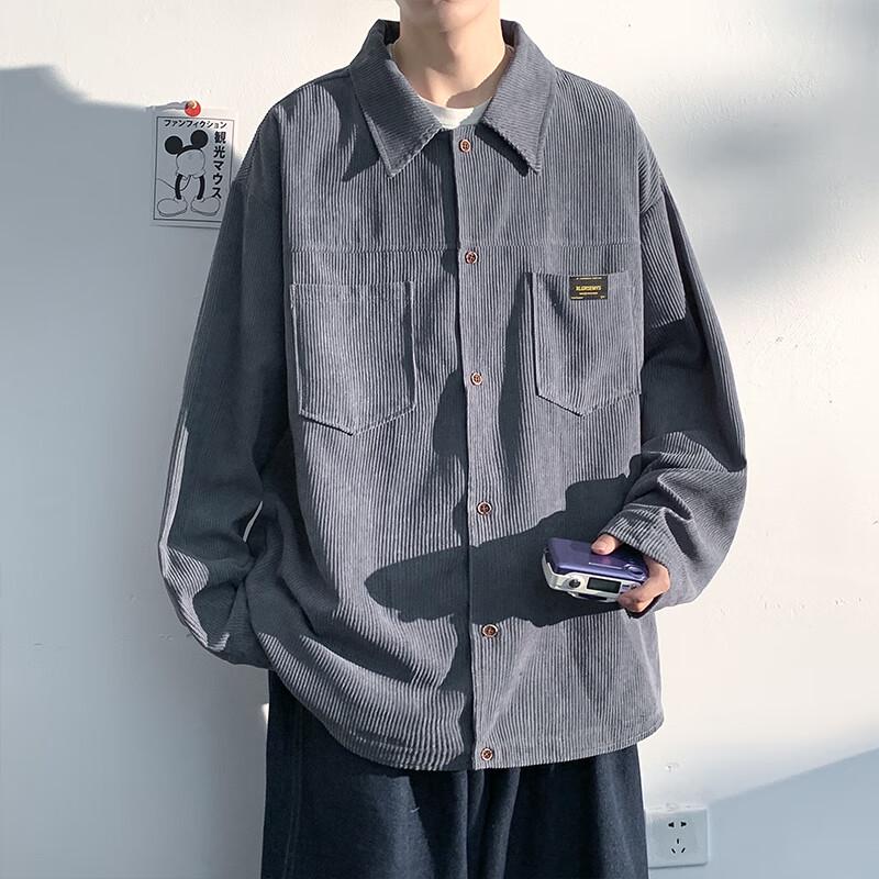 

Мужская вельветовая рубашка-куртка свободного кроя VUUG 4XL