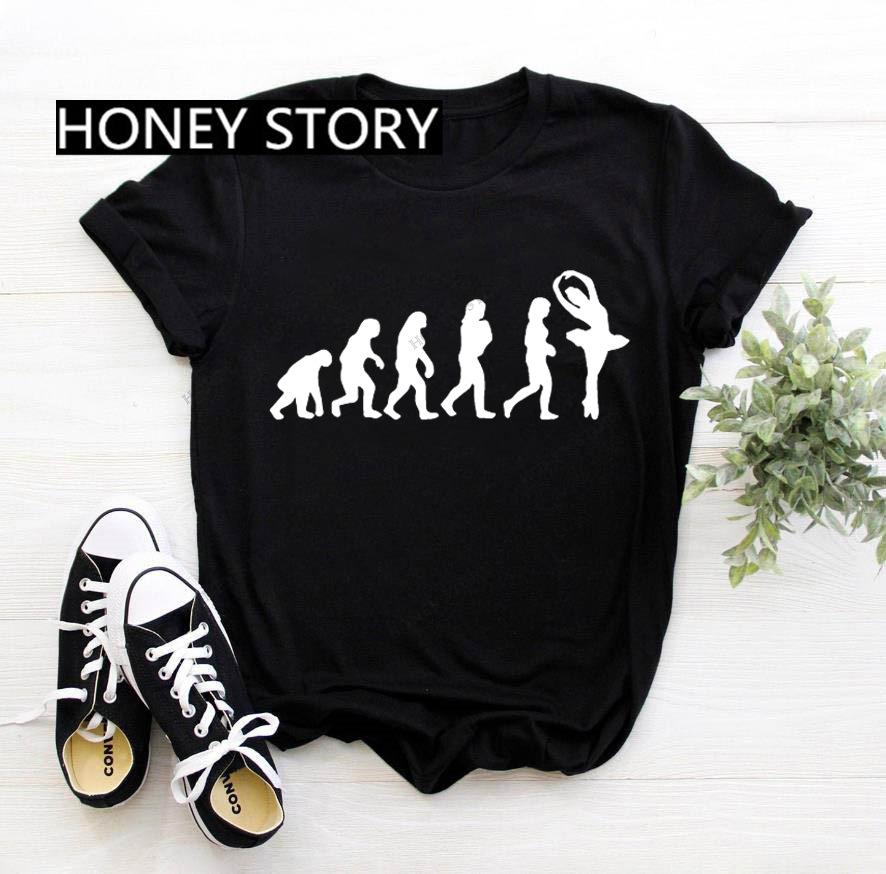 Dance Letter Print T Shirt Ballet Silhouette Monogram Print Women's T-shirt Loose Aesthetic Tops Graphic T Shirts Pro Choice