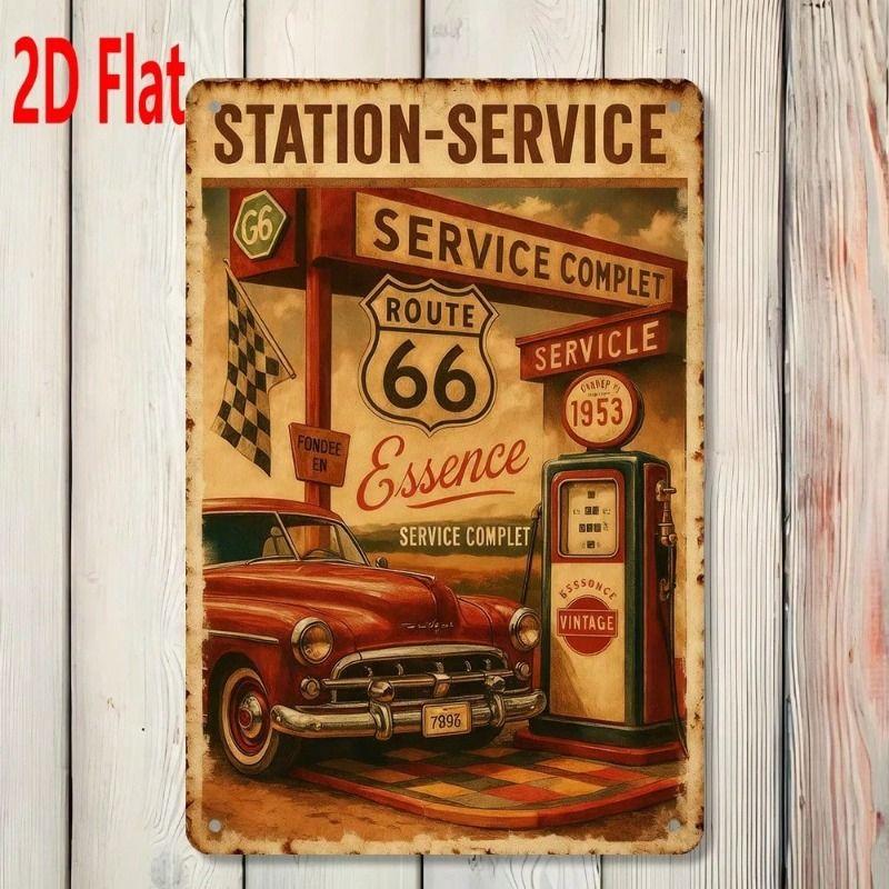 

Metal Wall Art Vintage Gas Station Decor for Garage