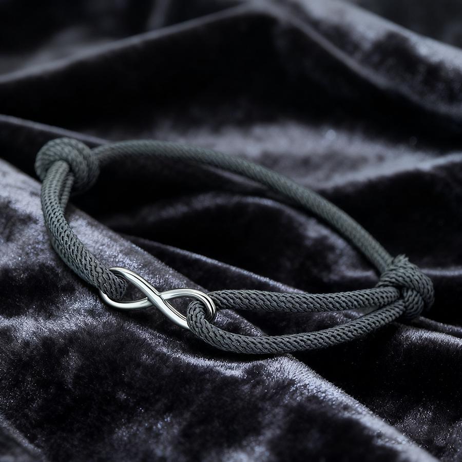 Infinite Love String Bracelet For Couple 6 Colors Available Stainless Steel Metal 3mm Milan Thread Valentine Day Accessories